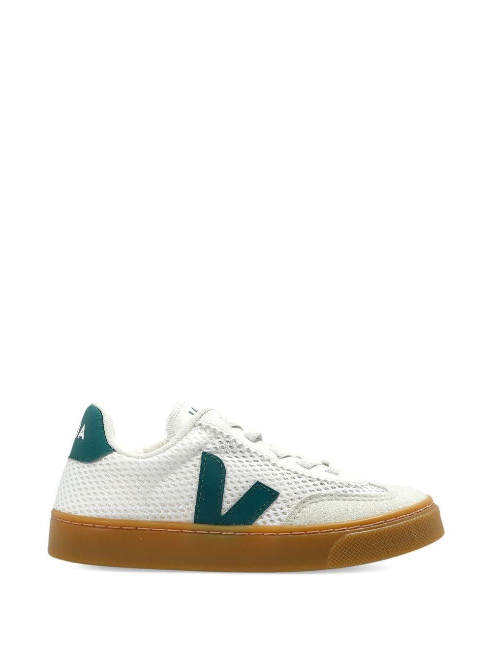 Sneakers per bambini VEJA Kids bianche con applicazione logo - Rubino Kids