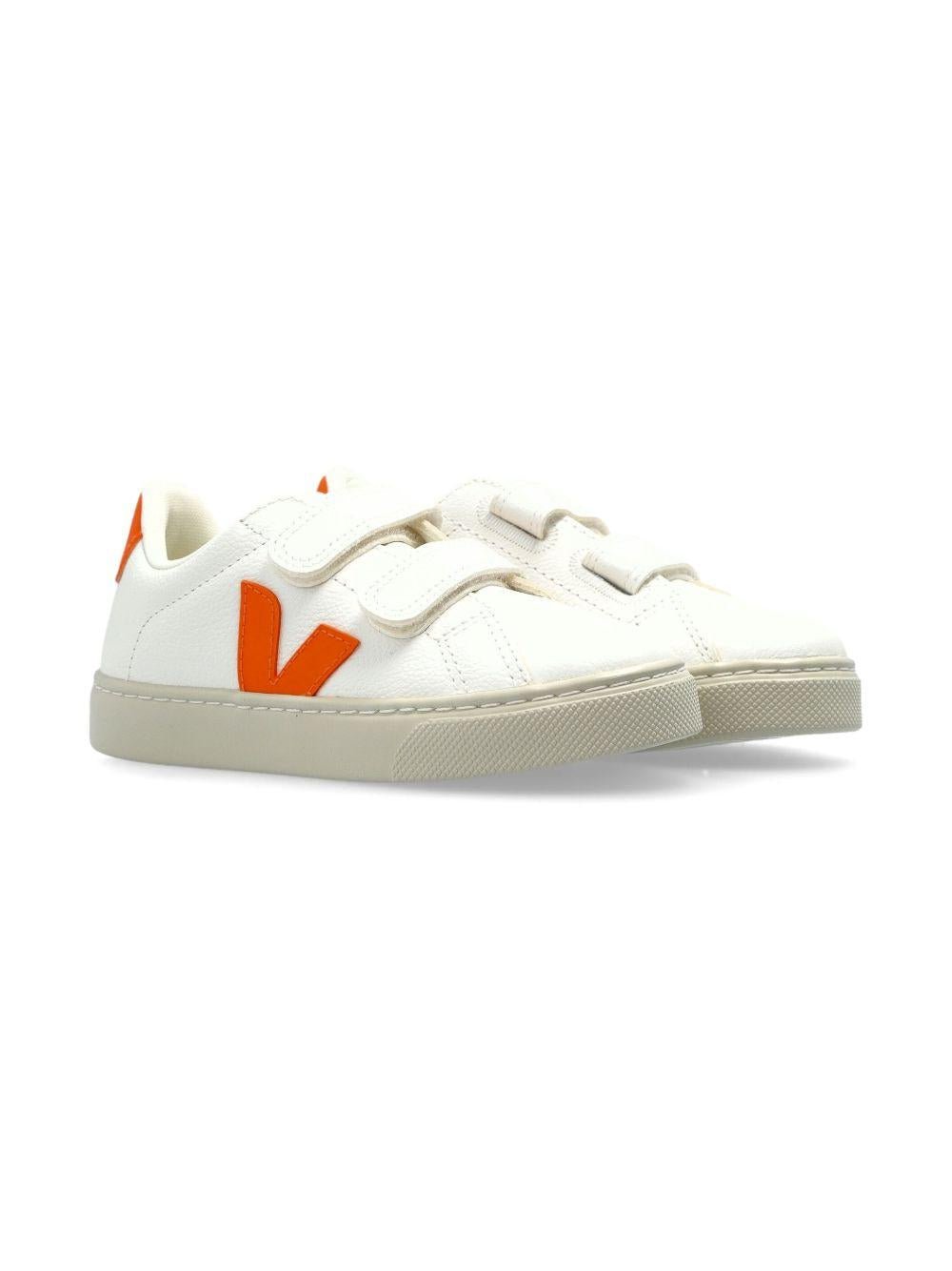 Sneakers per bambini VEJA Kids bianco con applicazione logo - Rubino Kids