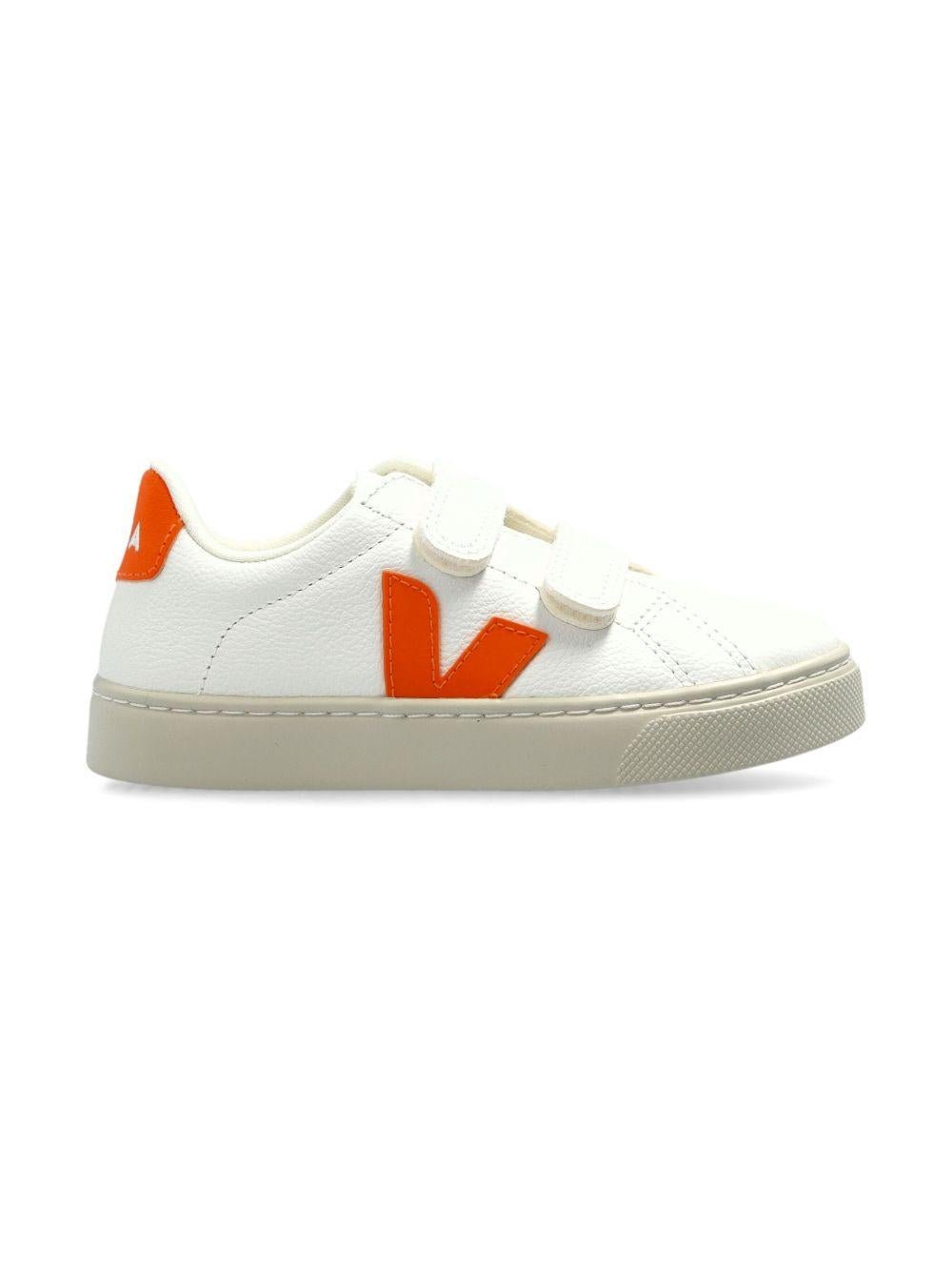 Sneakers per bambini VEJA Kids bianco con applicazione logo - Rubino Kids