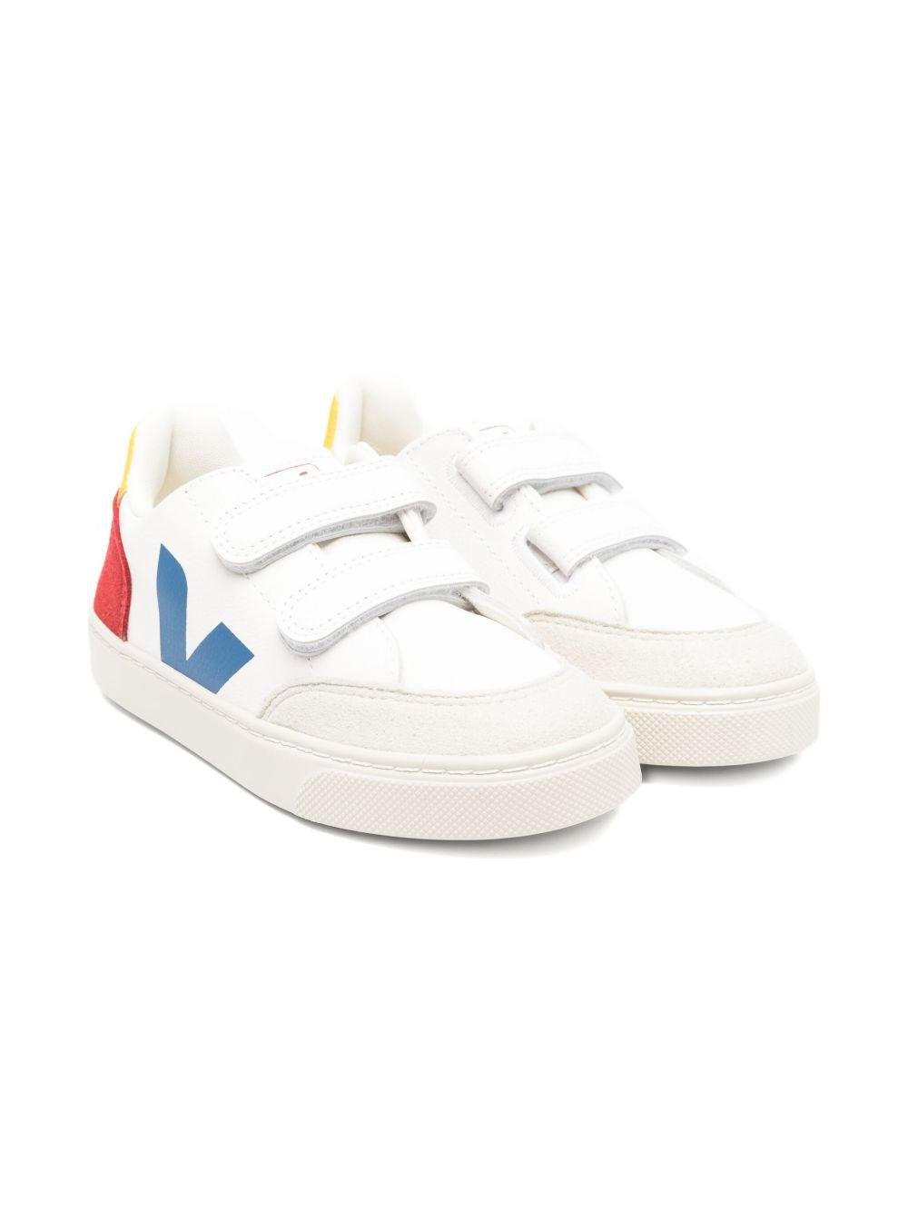 Sneakers per bambini VEJA Kids bianco con dettaglio logo V - Rubino Kids
