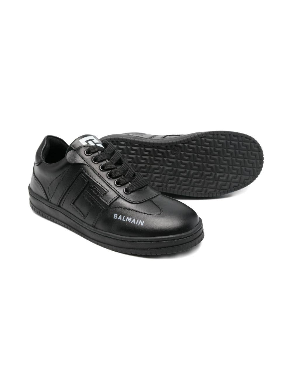 Sneakers per bambino Balmain Kids nero con dettaglio logo - Rubino Kids