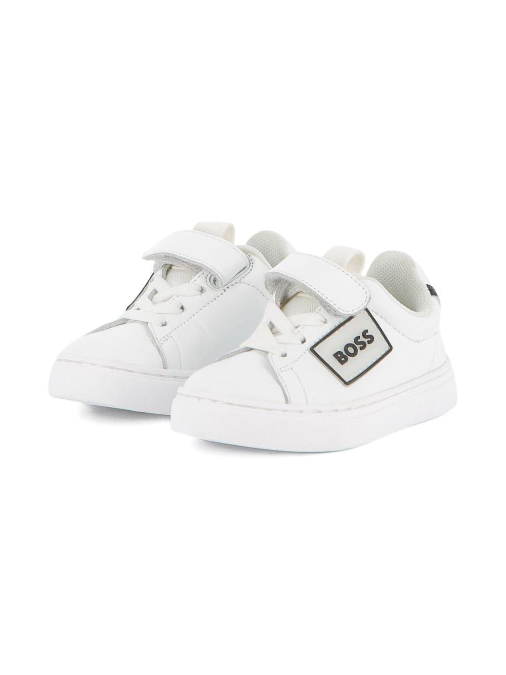 Sneakers per bambino BOSS Kids bianche con applicazione con logo - Rubino Kids