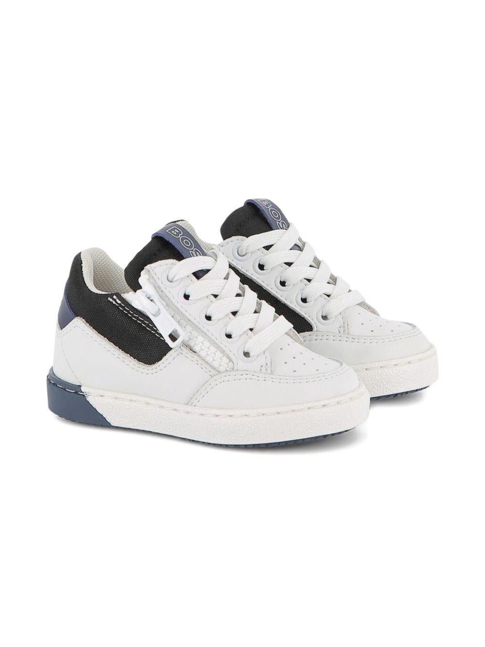Sneakers per bambino BOSS Kids bianche con design a inserti - Rubino Kids
