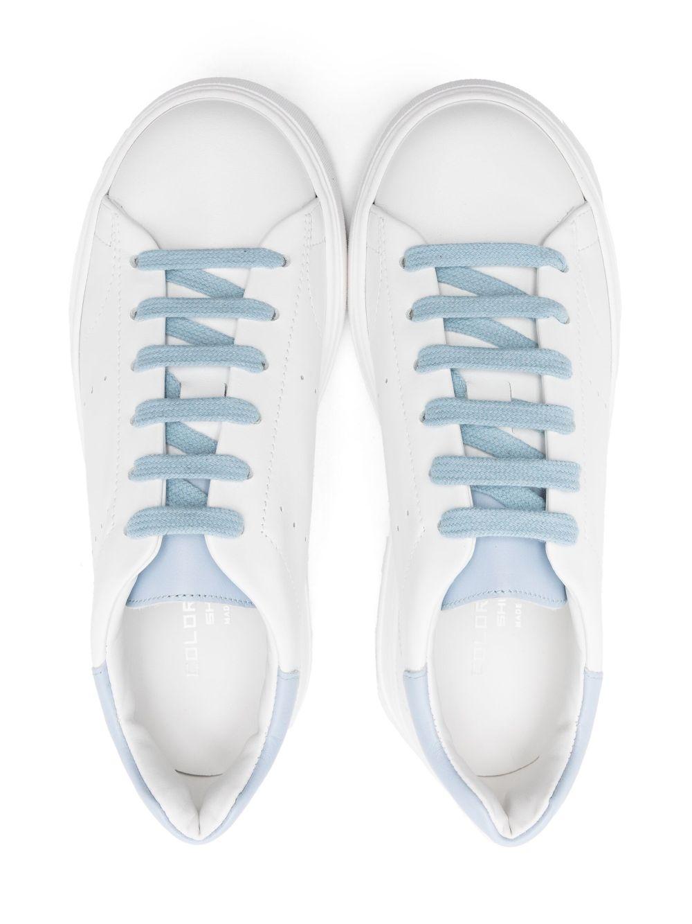 Sneakers per bambino Colorichiari bianco in pelle con rinforzo sul tallone a contrasto - Rubino Kids