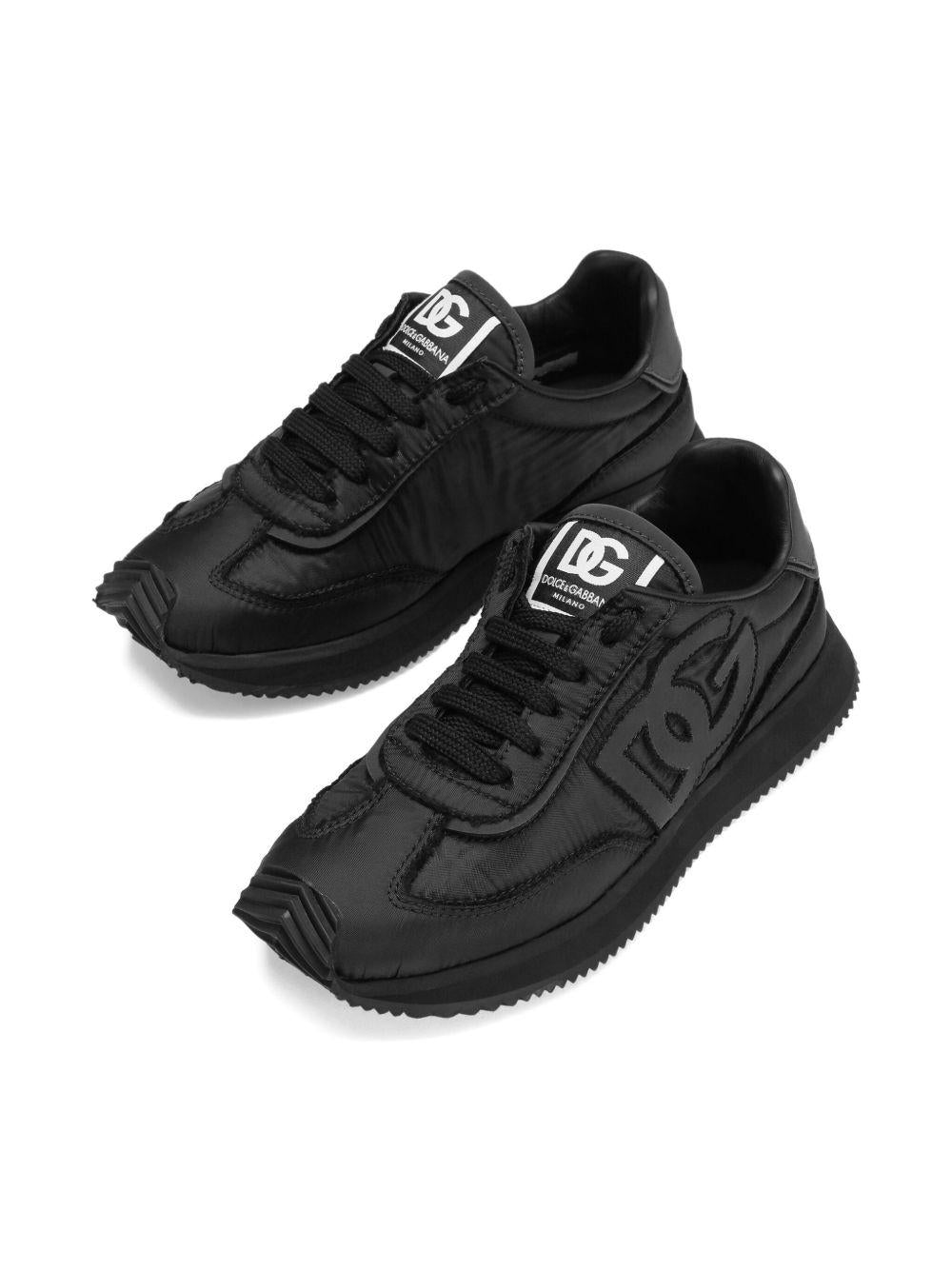 Sneakers per bambino Dolce & Gabbana Kids nere con applicazione logo - Rubino Kids