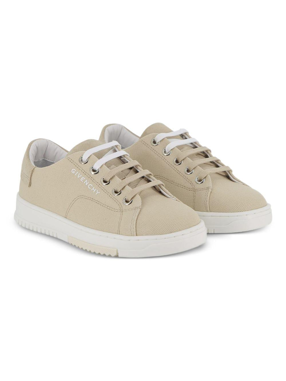 Sneakers per bambino Givenchy Kids beige con logo e lacci - Rubino Kids