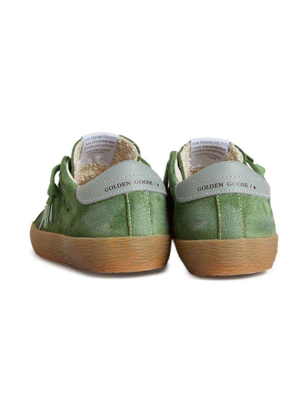 Sneakers per bambino Golden Goose Kids Super Star verde in pelle scamosciata - Rubino Kids