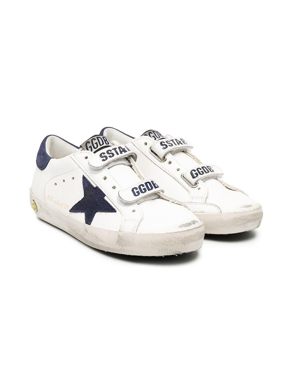 Sneakers per bambino Golden Goose Kids Superstar bianco con applicazione laterale stella - Rubino Kids