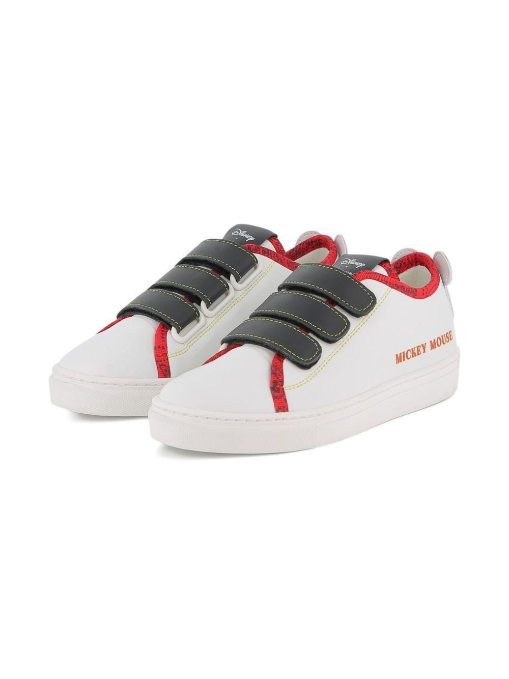 Sneakers per bambino Marc Jacobs x Disney Mickey Mouse bianche con chiusura a strappo - Rubino Kids