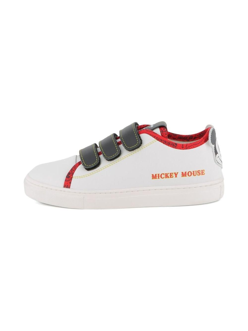 Sneakers per bambino Marc Jacobs x Disney Mickey Mouse bianche con chiusura a strappo - Rubino Kids