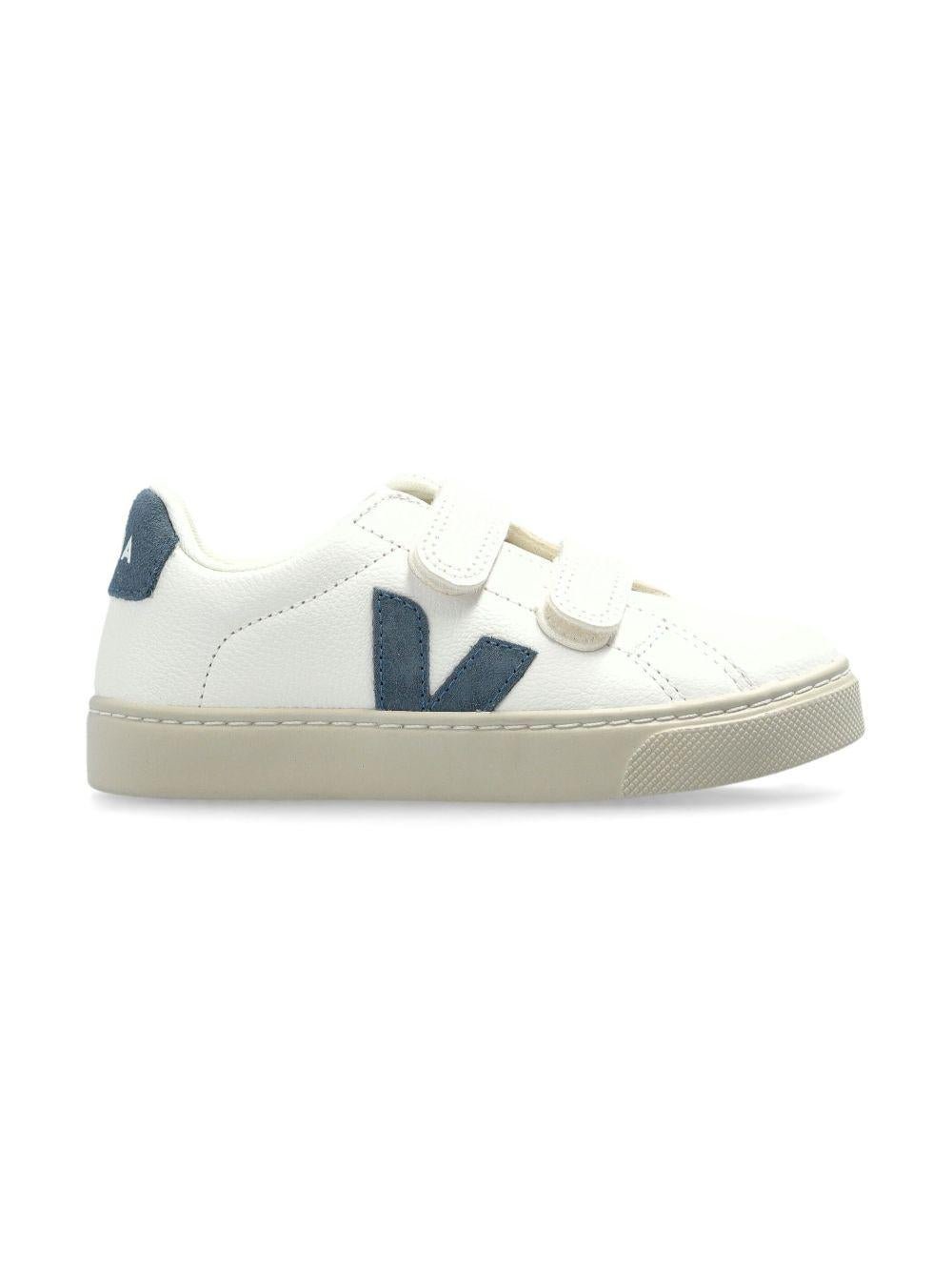 Sneakers per bambino VEJA Kids bianche con applicazione logo - Rubino Kids