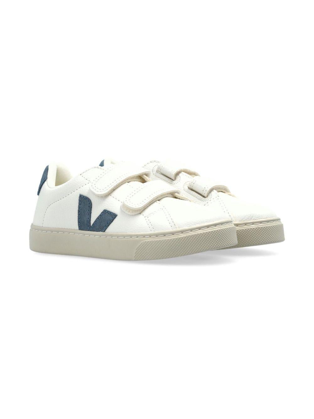 Sneakers per bambino VEJA Kids bianche con applicazione logo - Rubino Kids