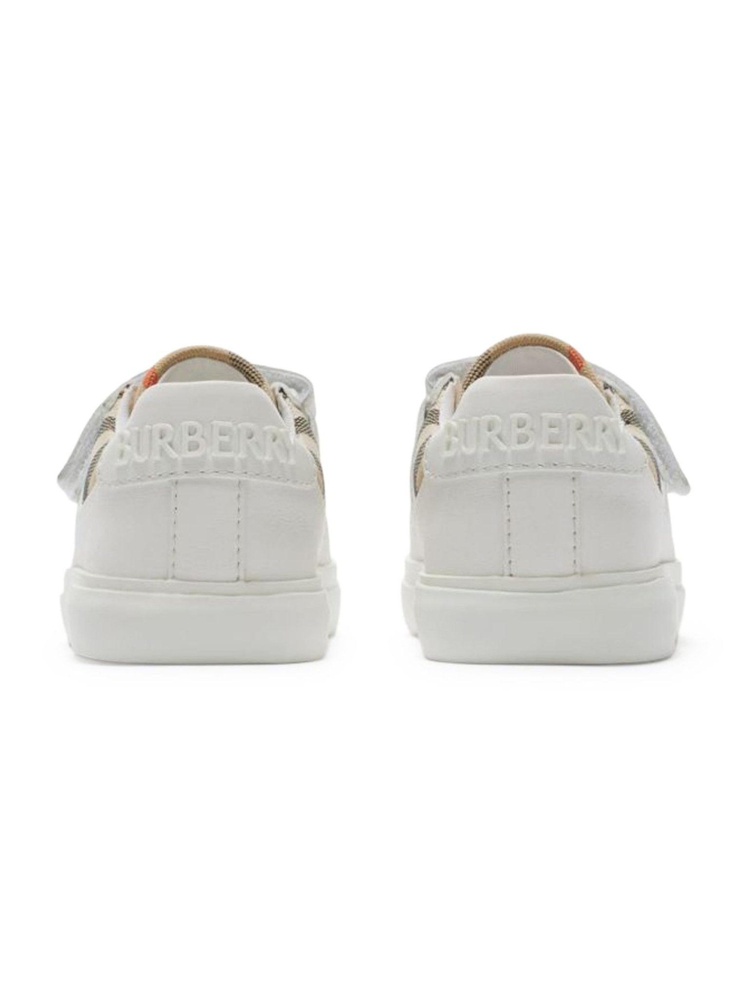 Sneakers per neonati Burberry Kids bianco con chiusura a strappo - Rubino Kids