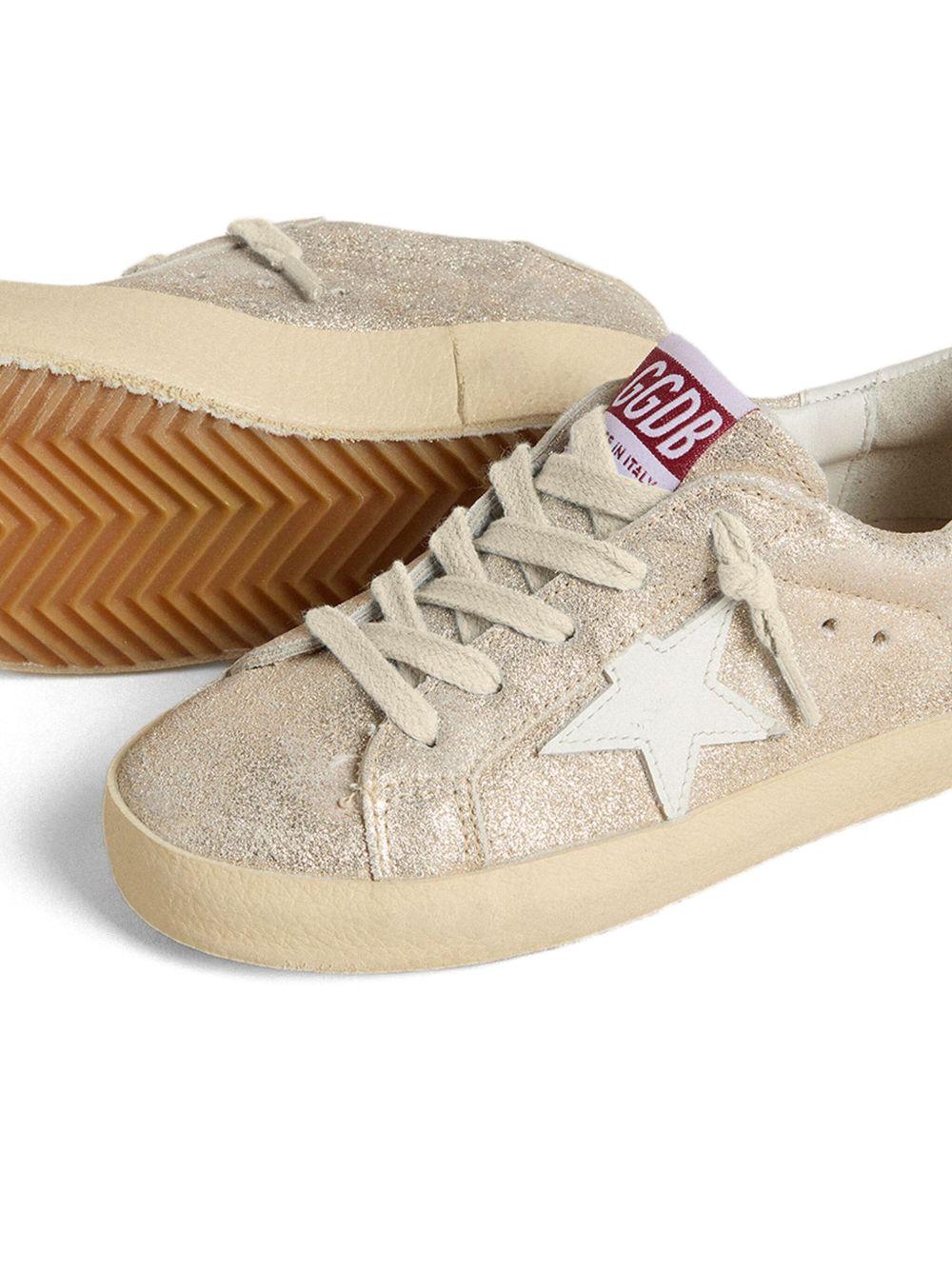 Sneakers Super Star per bambina Golden Goose Kids oro con chiusura frontale con lacci - Rubino Kids