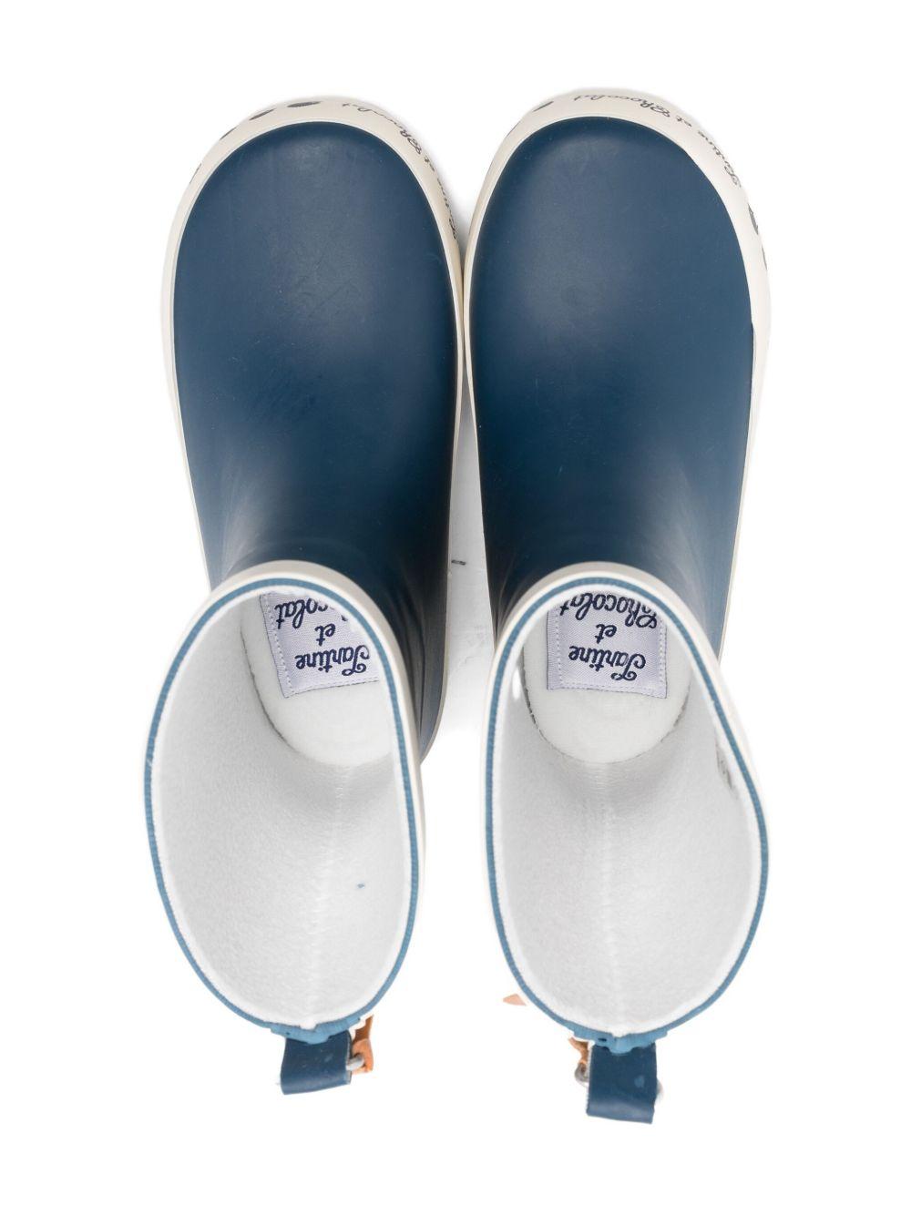 Stivaletti in gomma per bambino Tartine Et Chocolat blu con suola in gomma - Rubino Kids