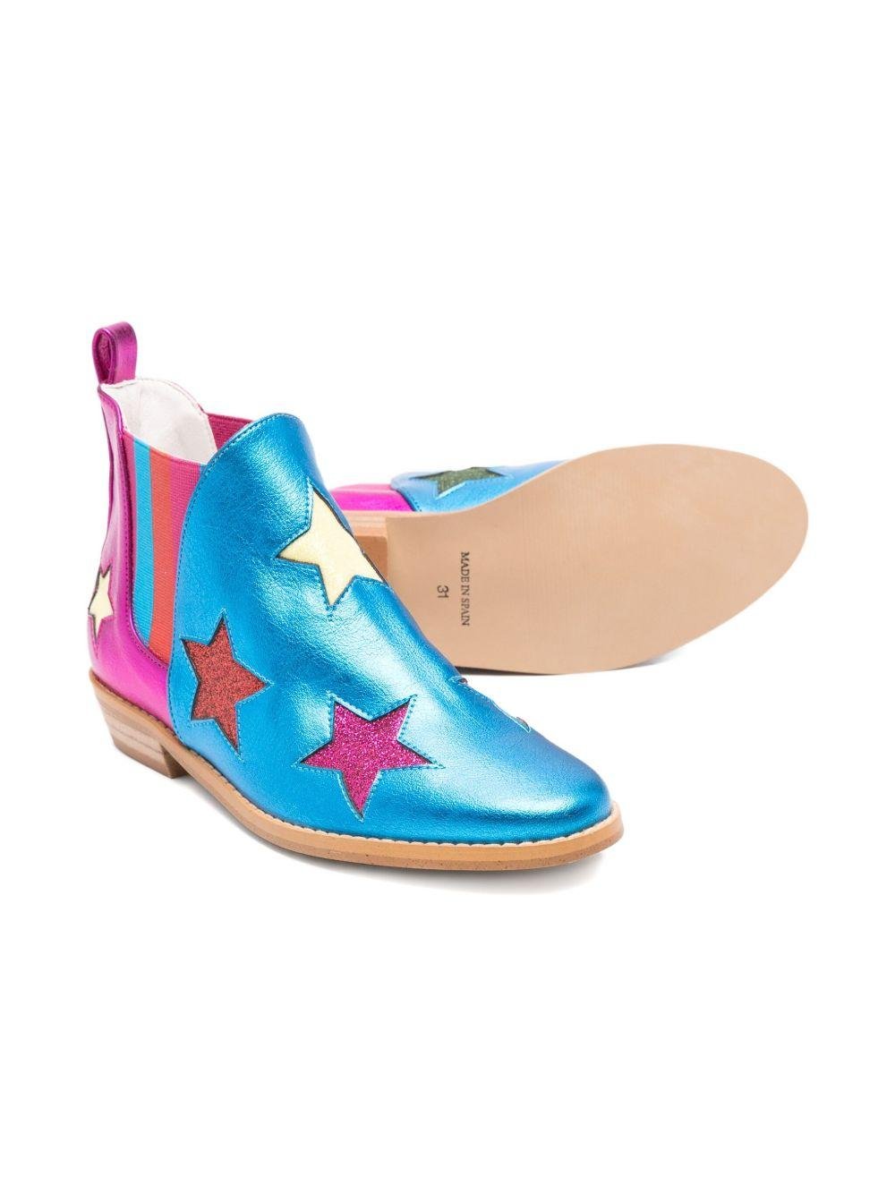 Stivaletti per bambina Stella McCartney Kids blu con decorazioni a stella - Rubino Kids