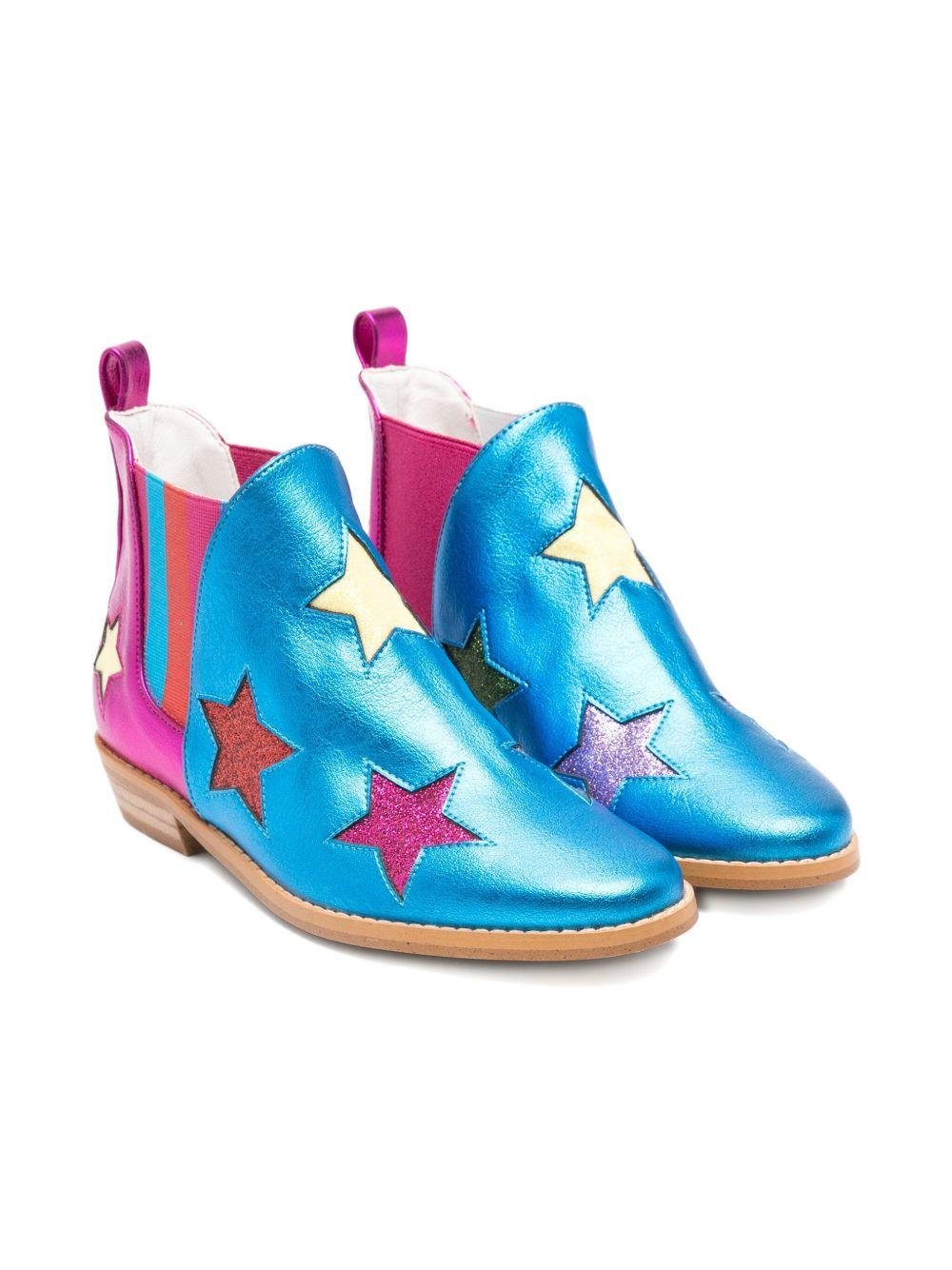 Stivaletti per bambina Stella McCartney Kids blu con decorazioni a stella - Rubino Kids