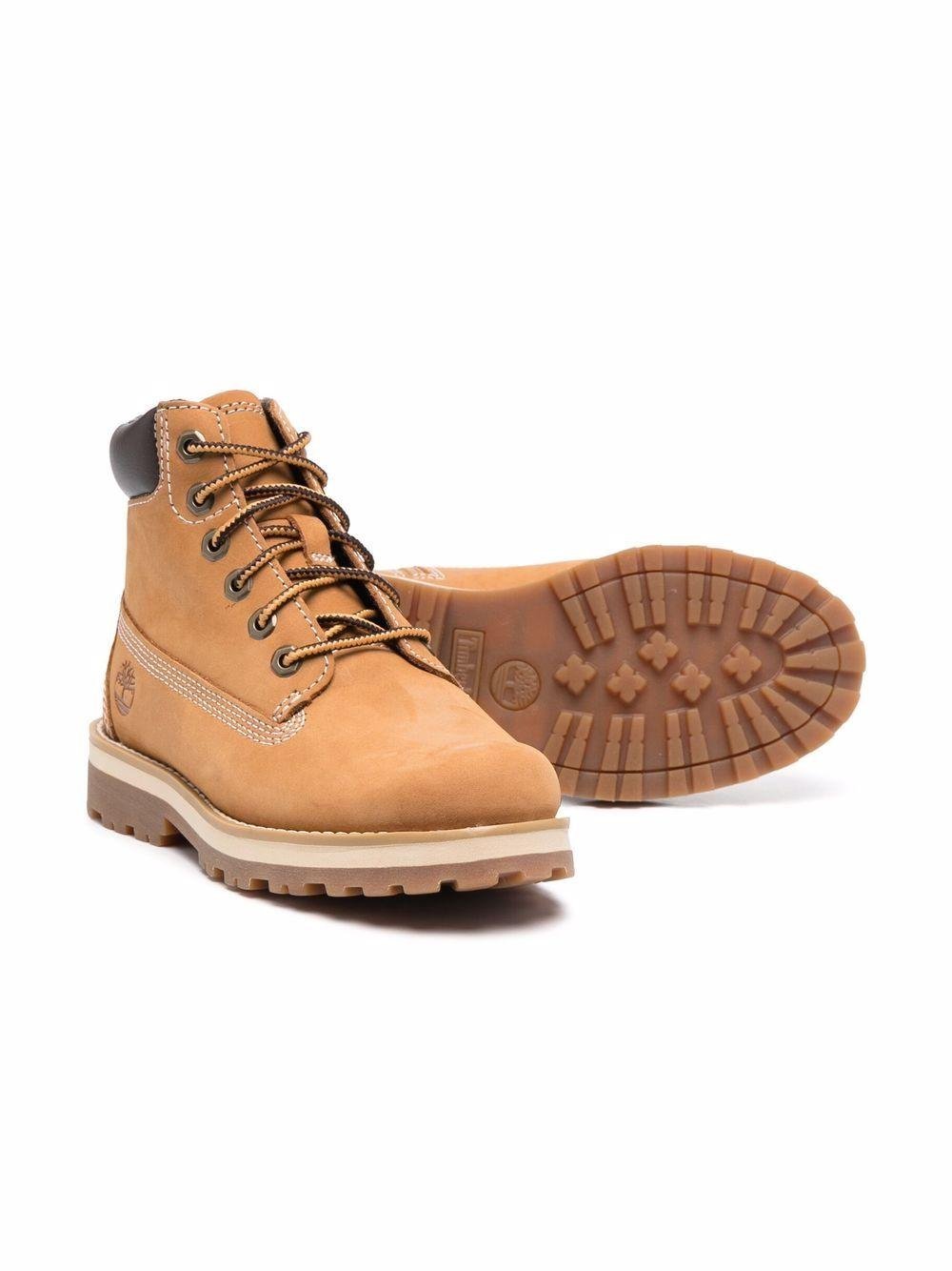 Stivaletti per bambini Timberland Kids beige con logo laterale goffrato - Rubino Kids