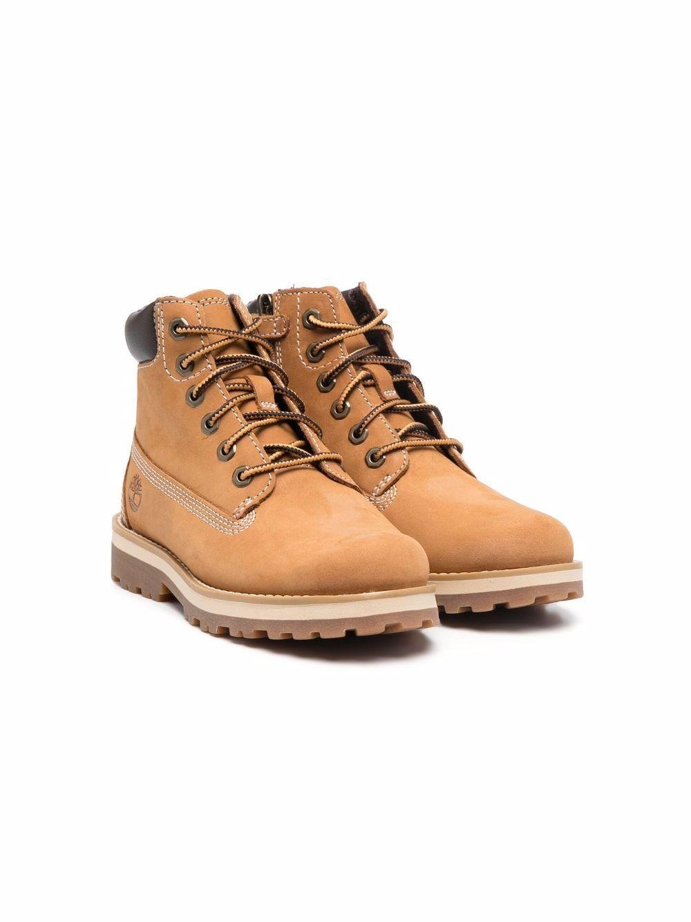 Stivaletti per bambini Timberland Kids beige con logo laterale goffrato - Rubino Kids