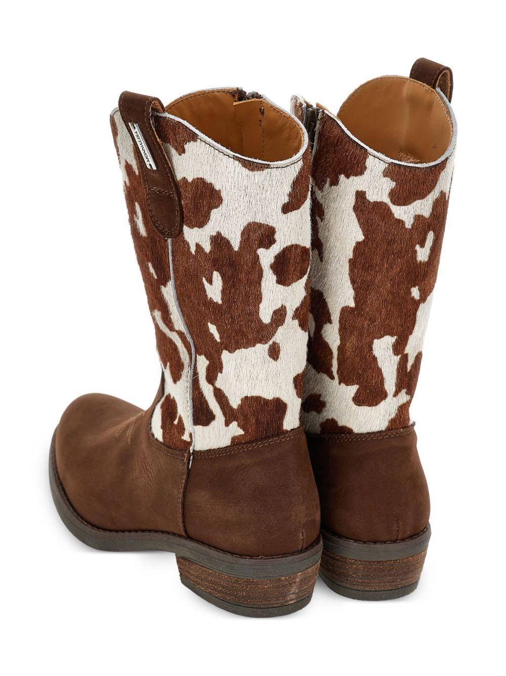 Stivali cowboy per bambina Monnalisa marrone in pelle scamosciata - Rubino Kids