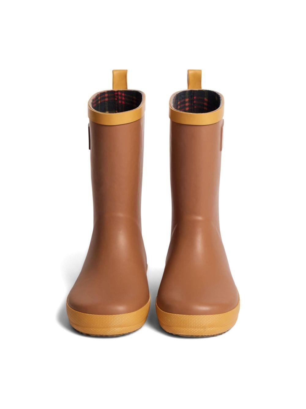 Stivali da bambina Bonpoint marroni da pioggia con applicazione - Rubino Kids