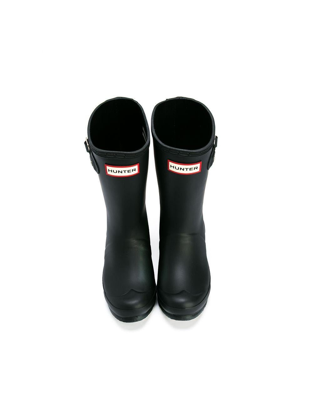 Stivali di gomma per bambini Hunter Kids nero con dettaglio fibbia - Rubino Kids