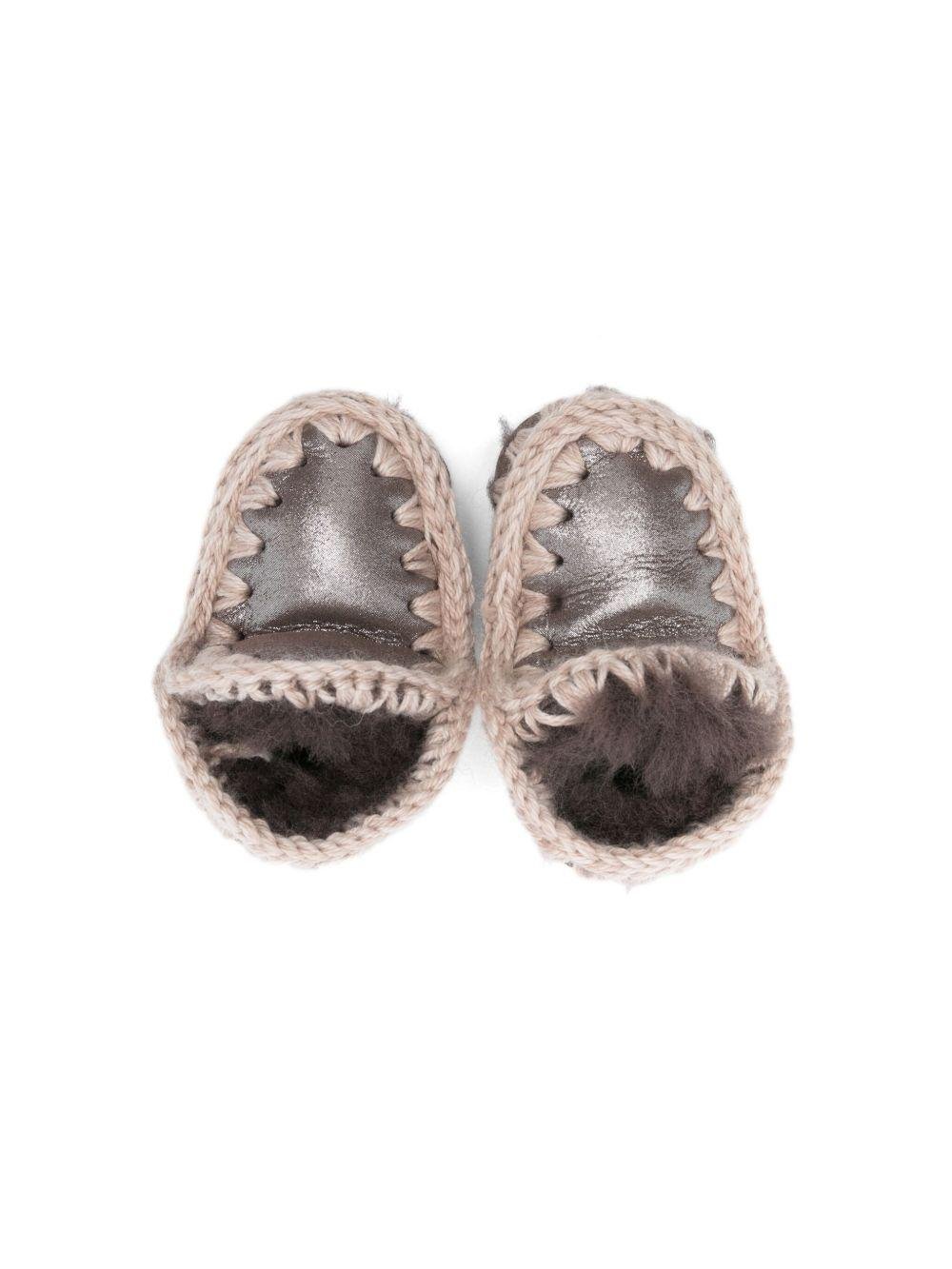 Stivali Eskimo per neonata Mou Kids grigi con effetto metalizzato - Rubino Kids