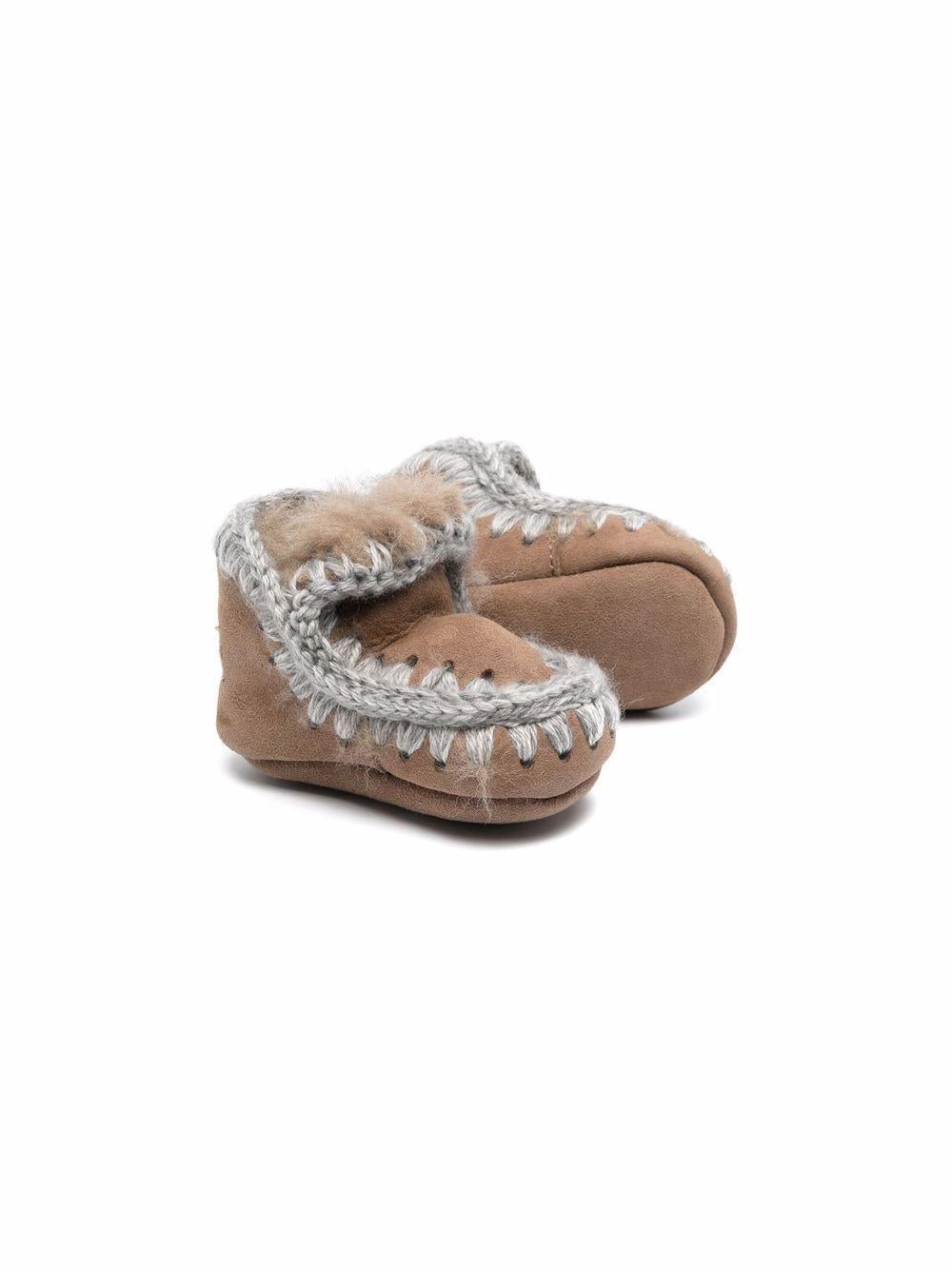 Stivali Eskimo per neonati Mou Kids marroni con fodera in shearling - Rubino Kids