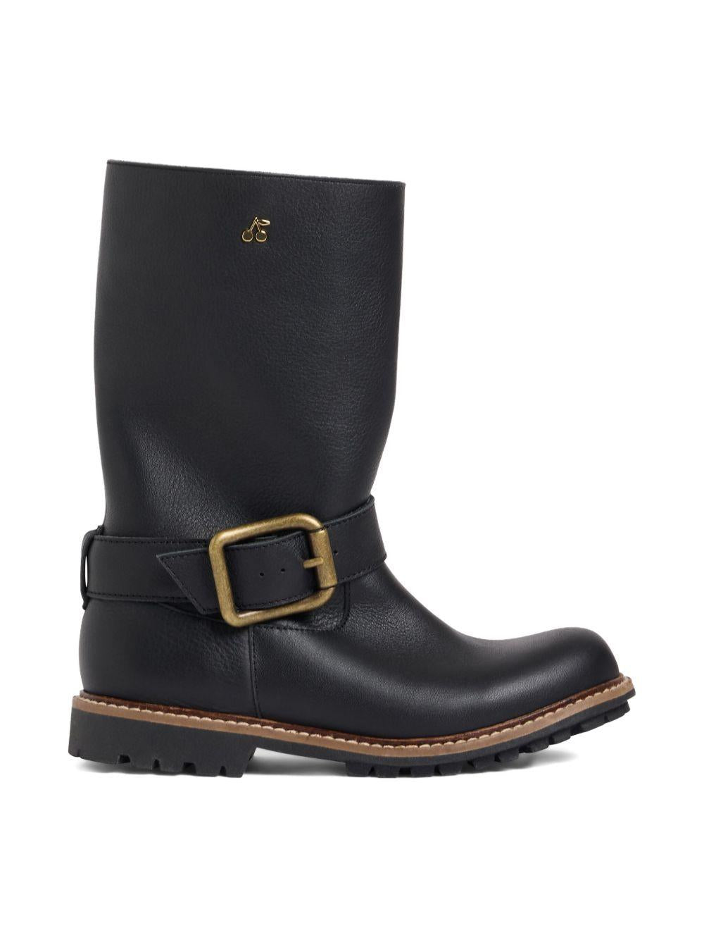 Stivali per bambina Bonpoint nero con fibbia - Rubino Kids