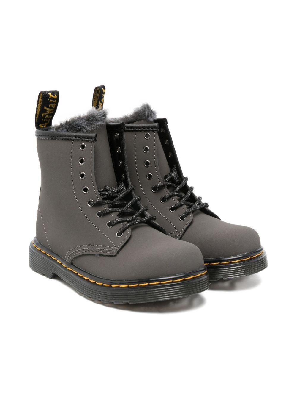 Stivali per bambina Dr. Martens Kids grigi con lacci - Rubino Kids