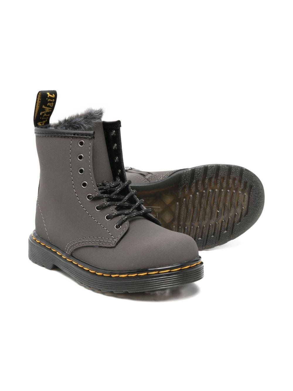 Stivali per bambina Dr. Martens Kids grigi con lacci - Rubino Kids