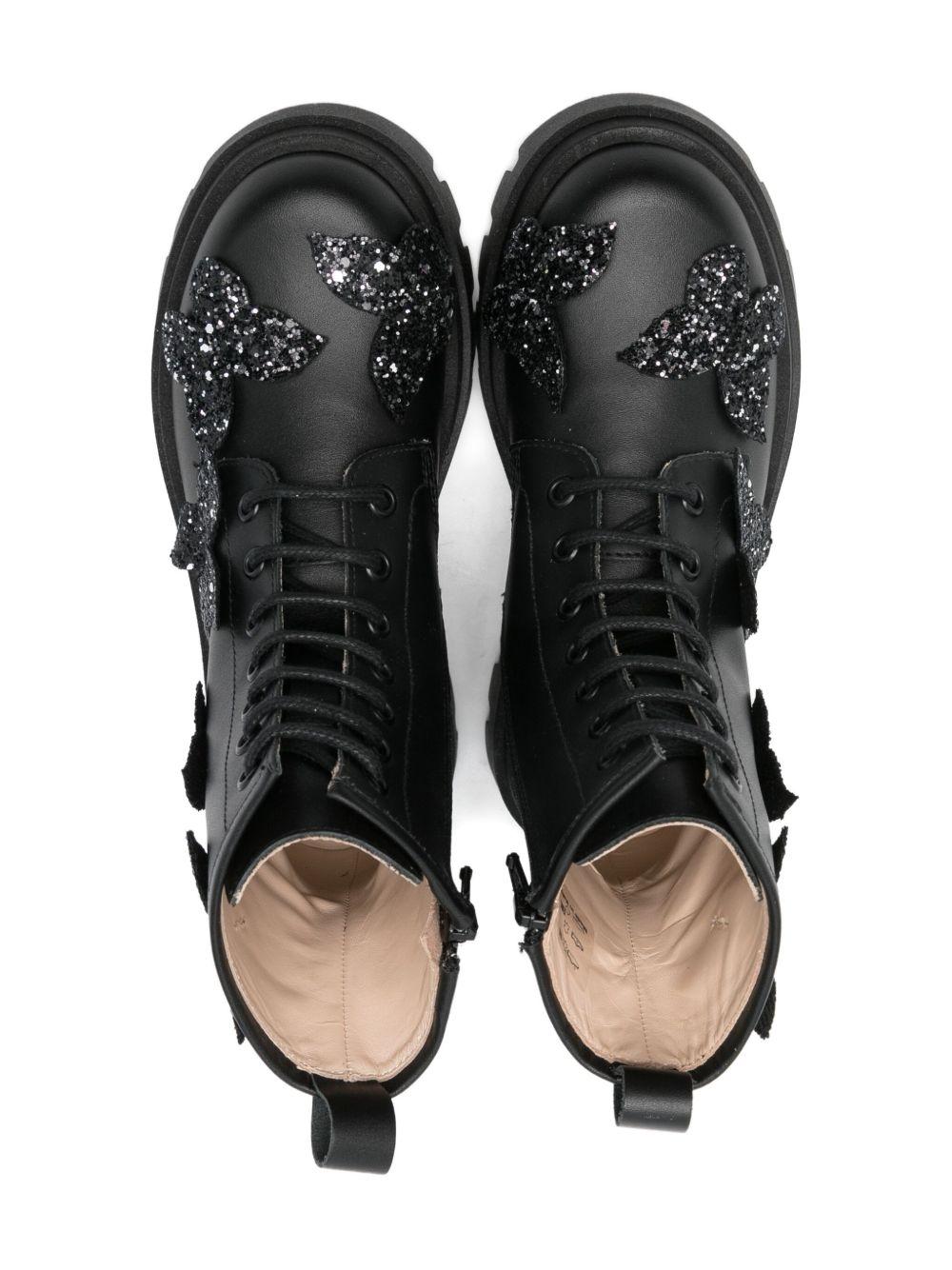 Stivali per bambina Florens neri con applicazione farfalle - Rubino Kids