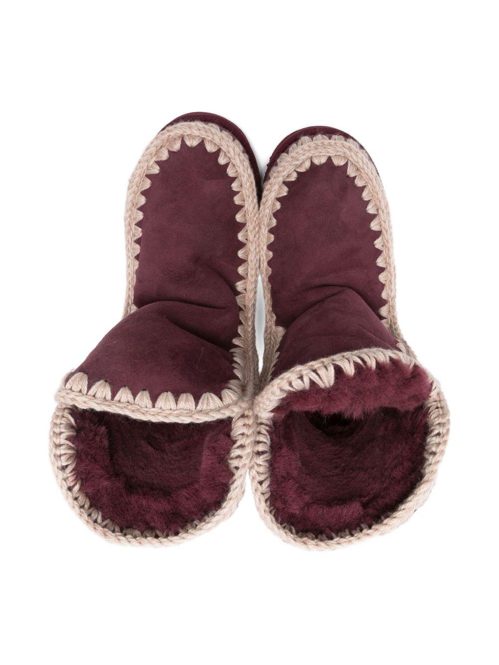 Stivali per bambina Mou Kids rossi con rifiniture all'uncinetto - Rubino Kids