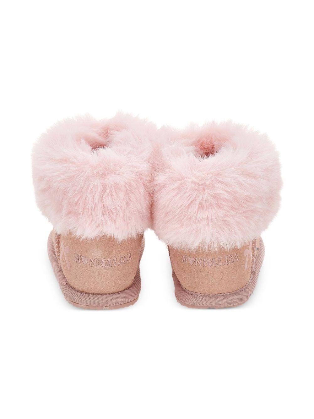 Stivali per neonata Monnalisa rosa con design senza lacci - Rubino Kids