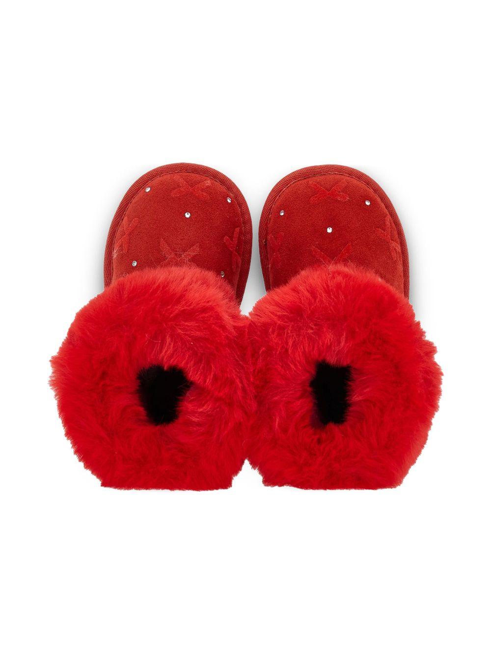 Stivali per neonata Monnalisa rossi con fiocchi applicati - Rubino Kids