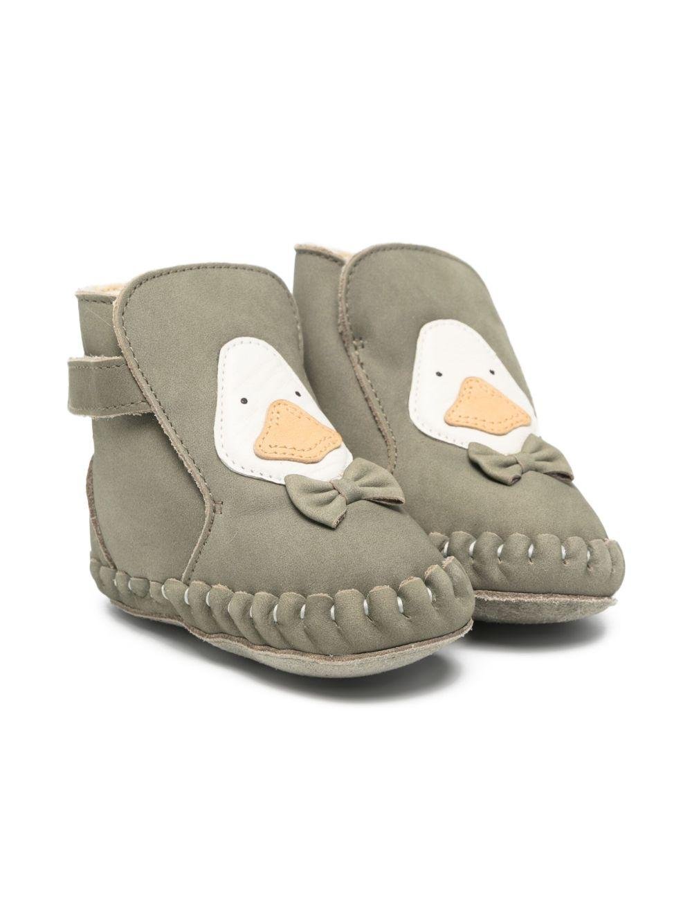 Stivali per neonato Donsje verdi con motivo faccia d'anatra - Rubino Kids