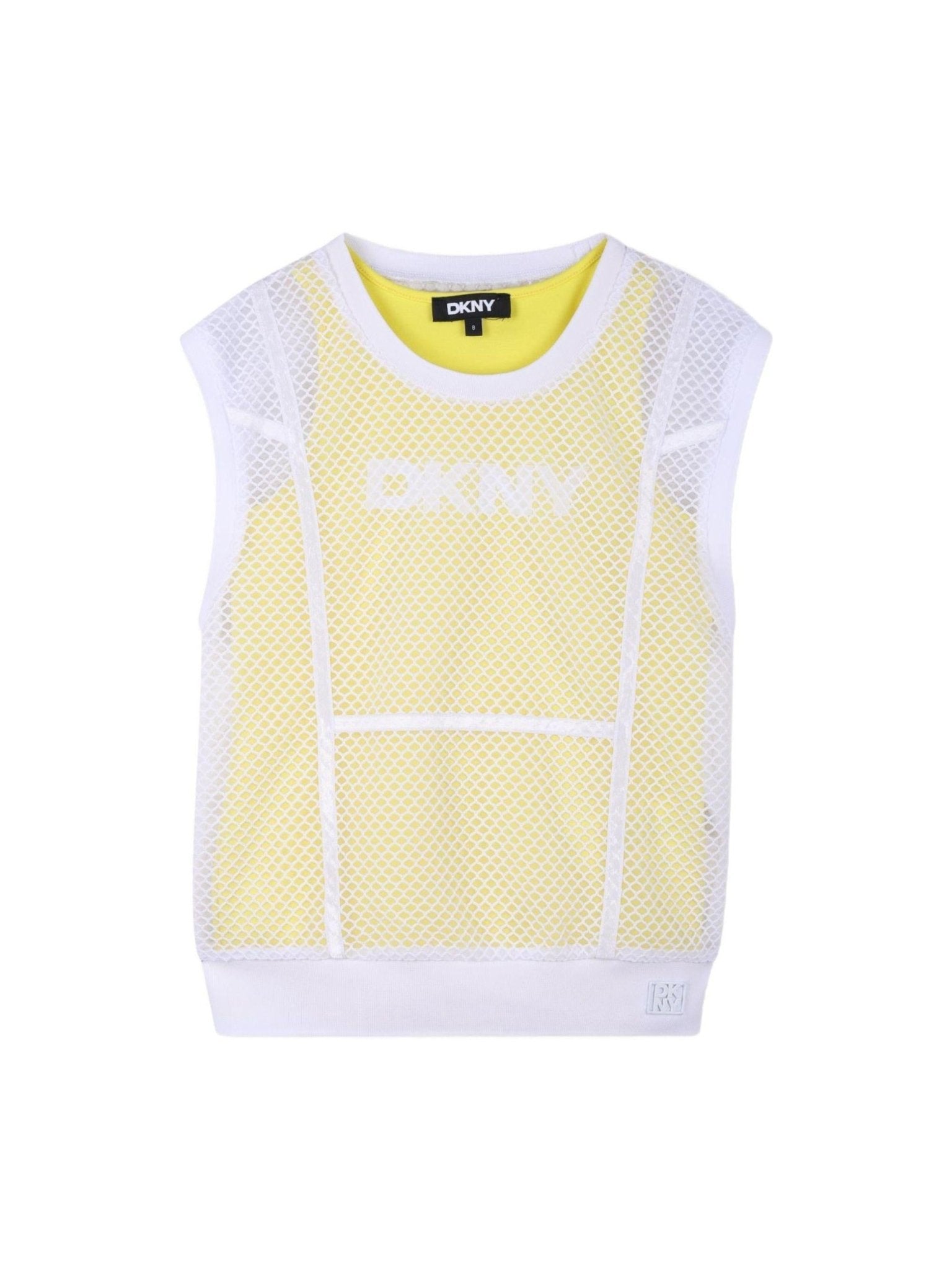 T-shirt 2 - in - 1 per bambina DKNY Kids multicolore con design a rete - Rubino Kids