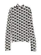 T-shirt a collo alto per bambina MSGM Kids bianca con stampa astratta - Rubino Kids