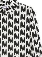 T-shirt a collo alto per bambina MSGM Kids bianca con stampa astratta - Rubino Kids