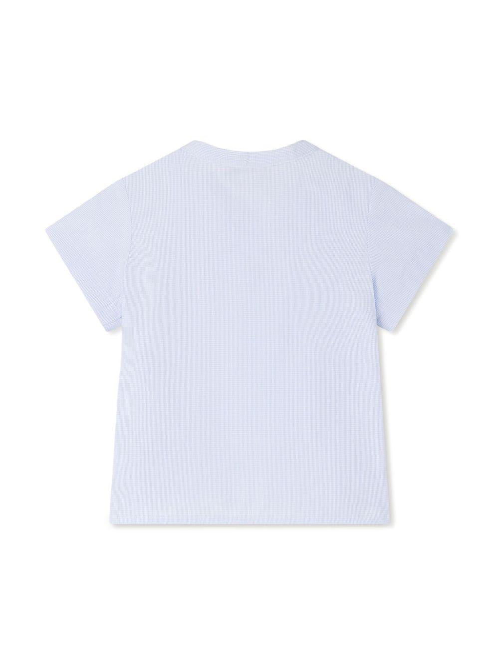 T-shirt Cesari per neonato Bonpoint azzurro con scollo rotondo - Rubino Kids