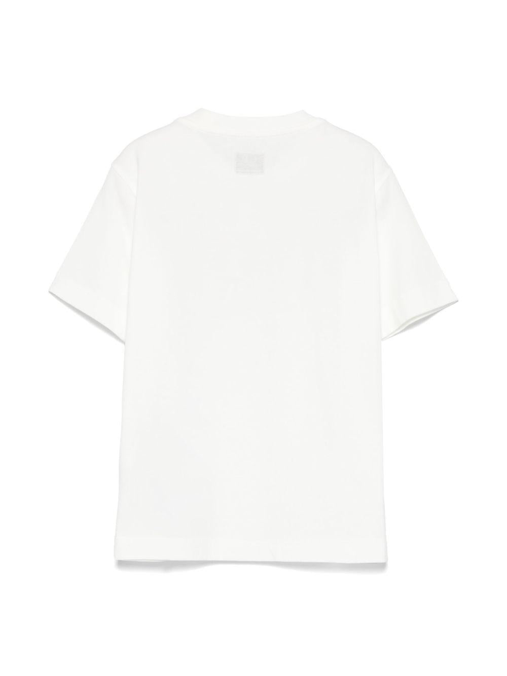 T-shirt con applicazione per bambino C.P. Company Kids bianco con girocollo - Rubino Kids