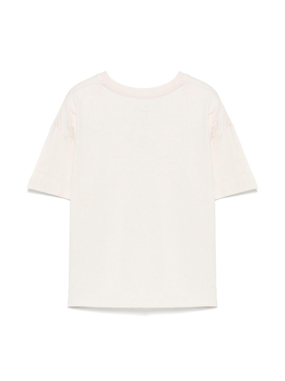 T-shirt con logo per bambina Calvin Klein Kids beige con orlo dritto - Rubino Kids
