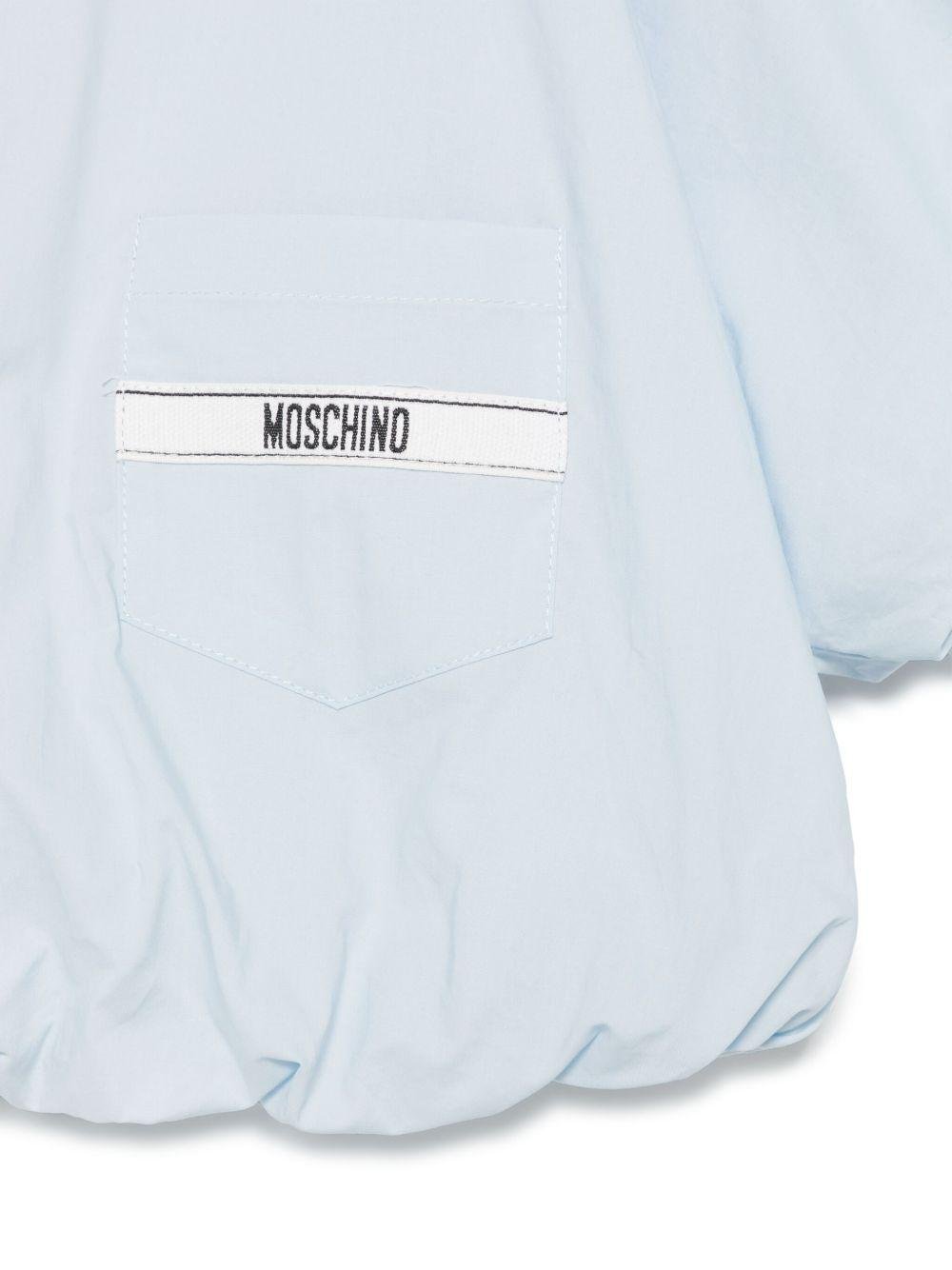 T-shirt con logo per bambina Moschino Kids azzurro con design crop - Rubino Kids