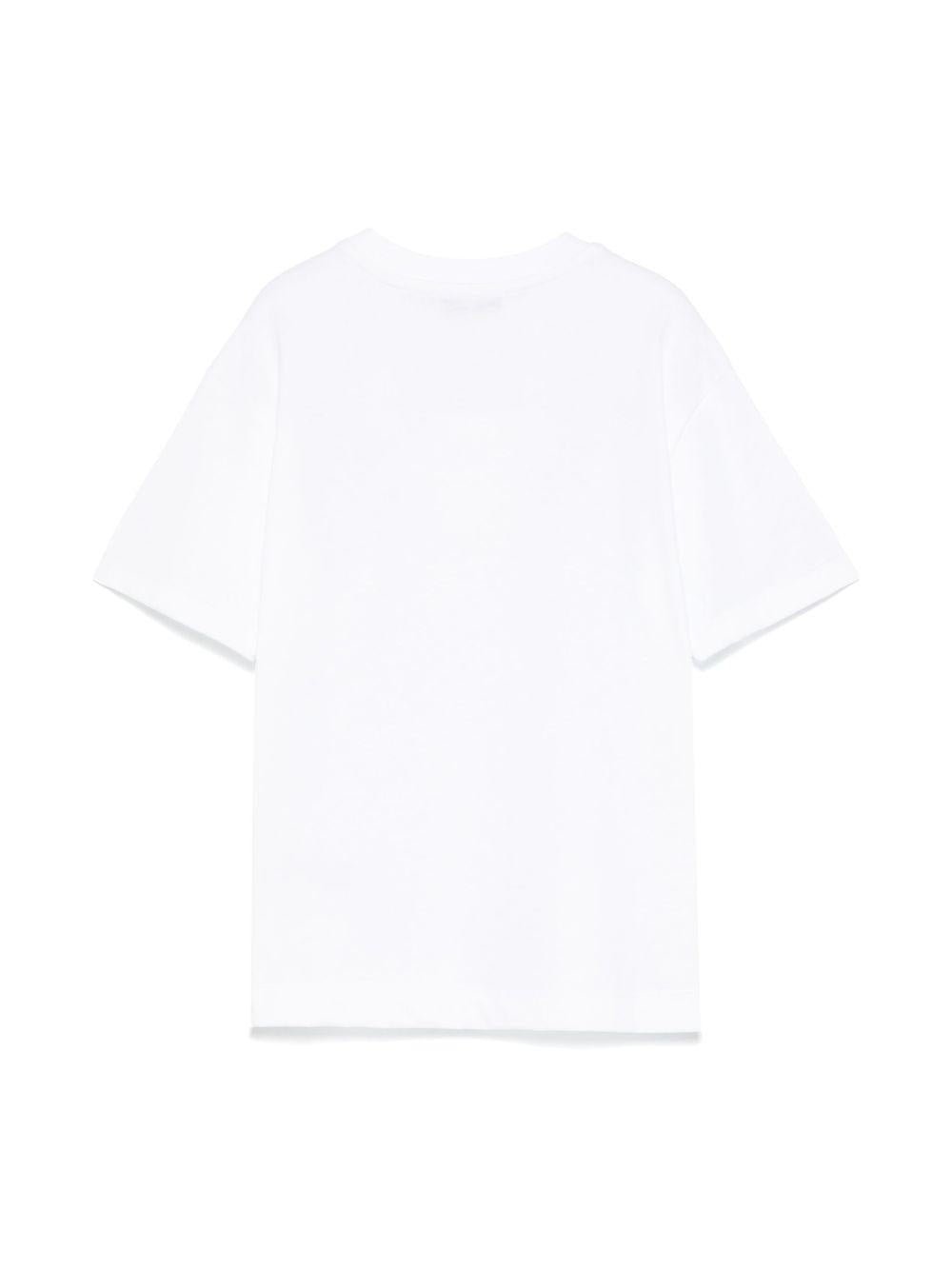 T-shirt con logo per bambina MSGM Kids bianco con girocollo - Rubino Kids