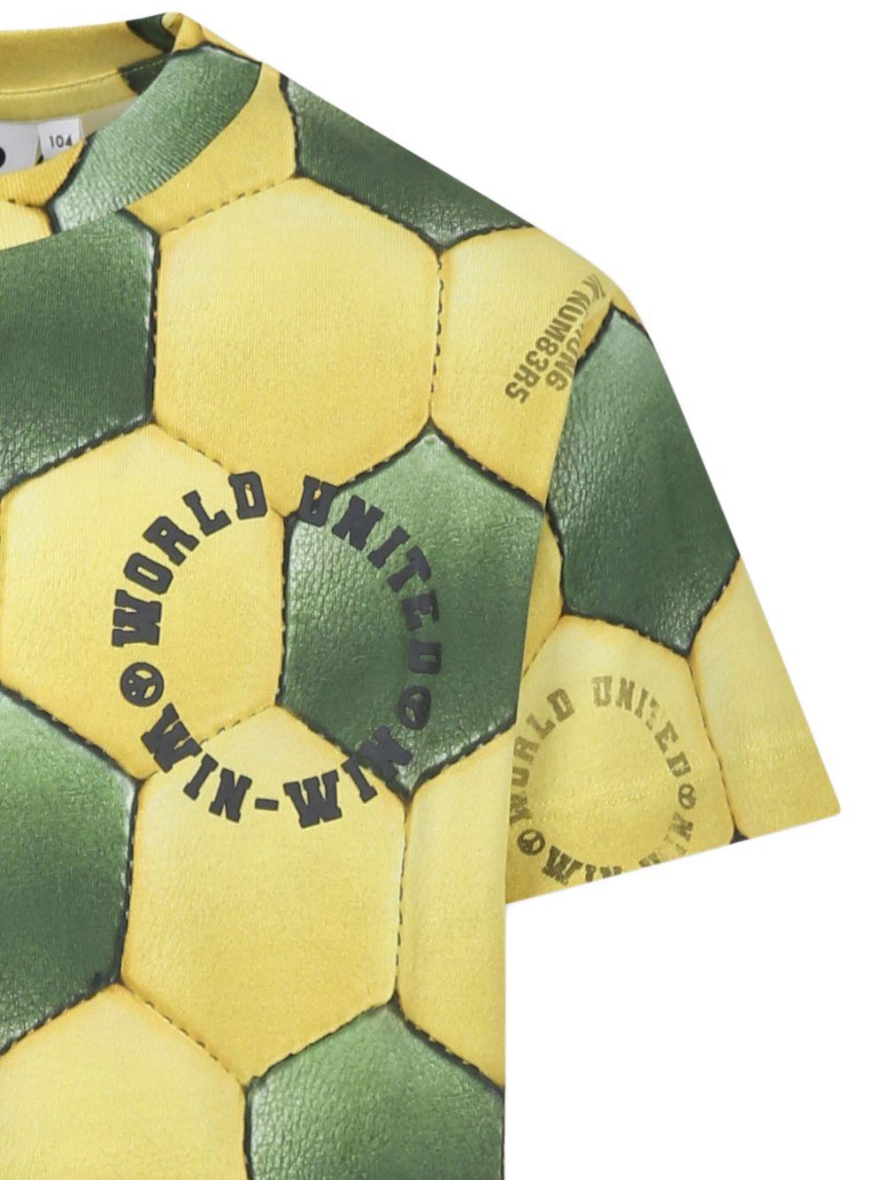 T-shirt con motivo football per bambino Molo giallo con stampa geometrica - Rubino Kids