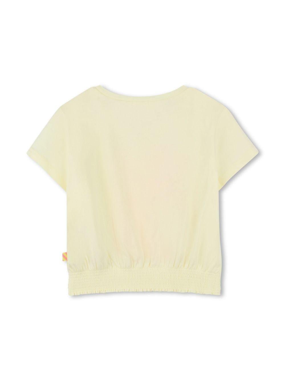 T-shirt con stampa grafica per bambina Billieblush giallo con orlo dritto - Rubino Kids