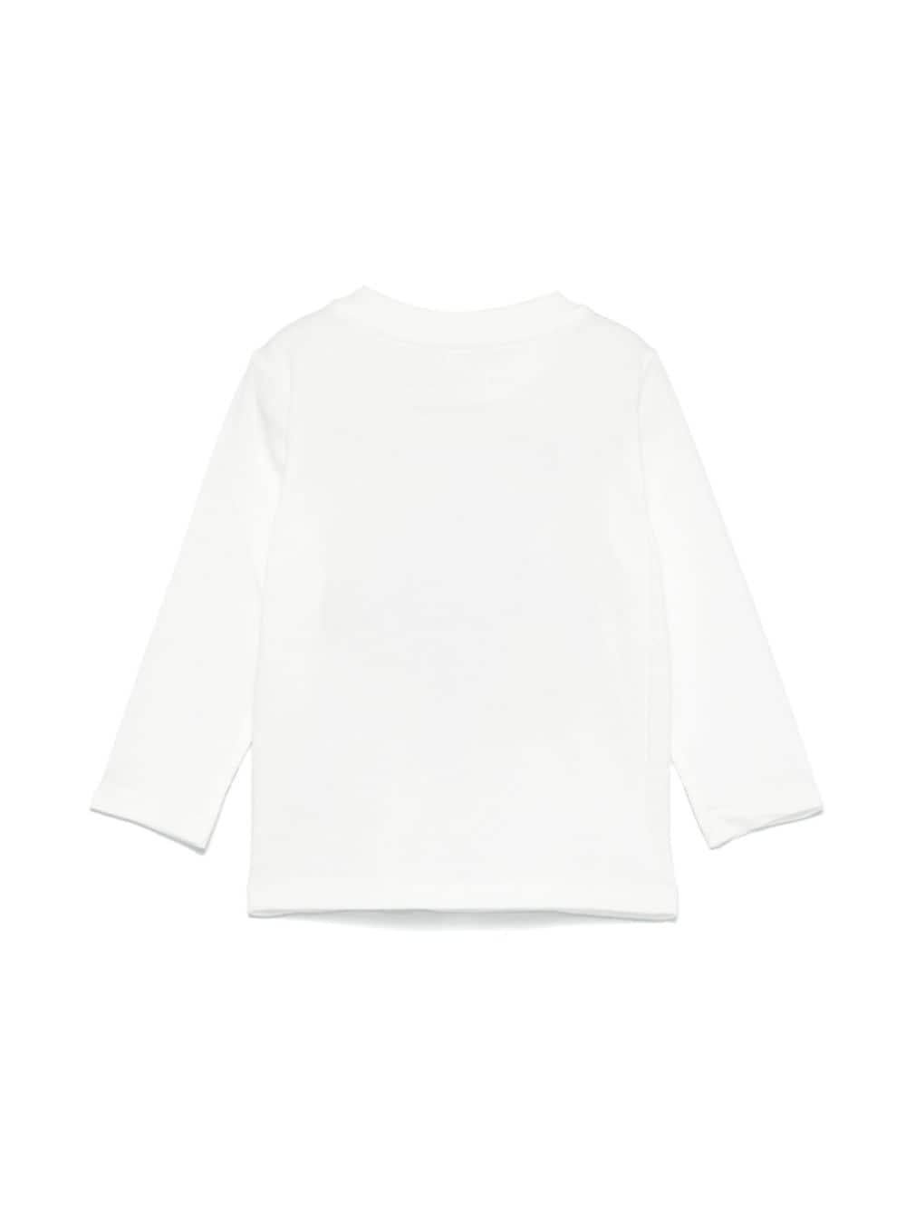 T-shirt con stampa illustrazione per neonato Stella McCartney Kids bianca con scollo rotondo - Rubino Kids
