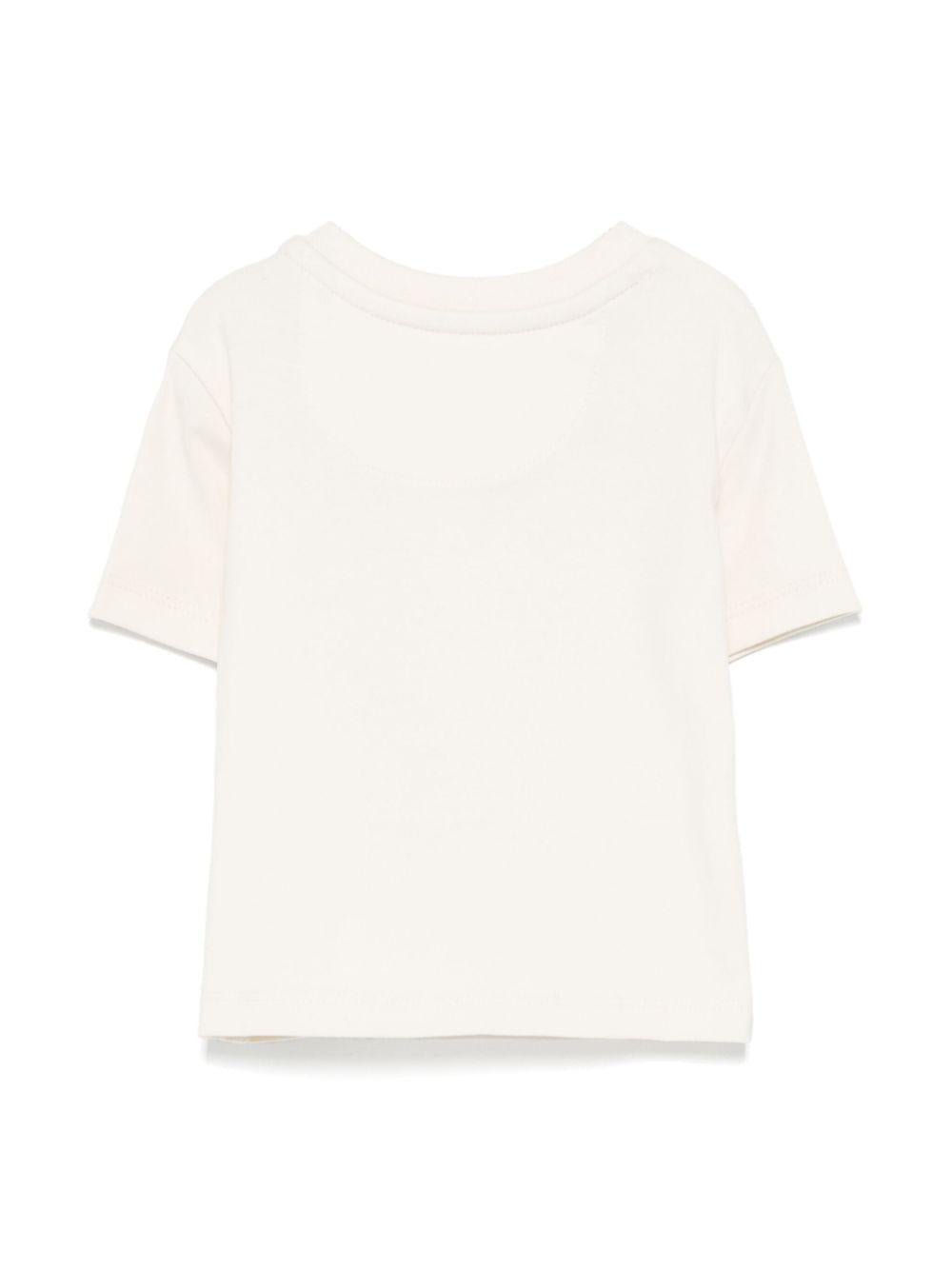 T-shirt con stampa per neonato Calvin Klein Kids beige con girocollo - Rubino Kids