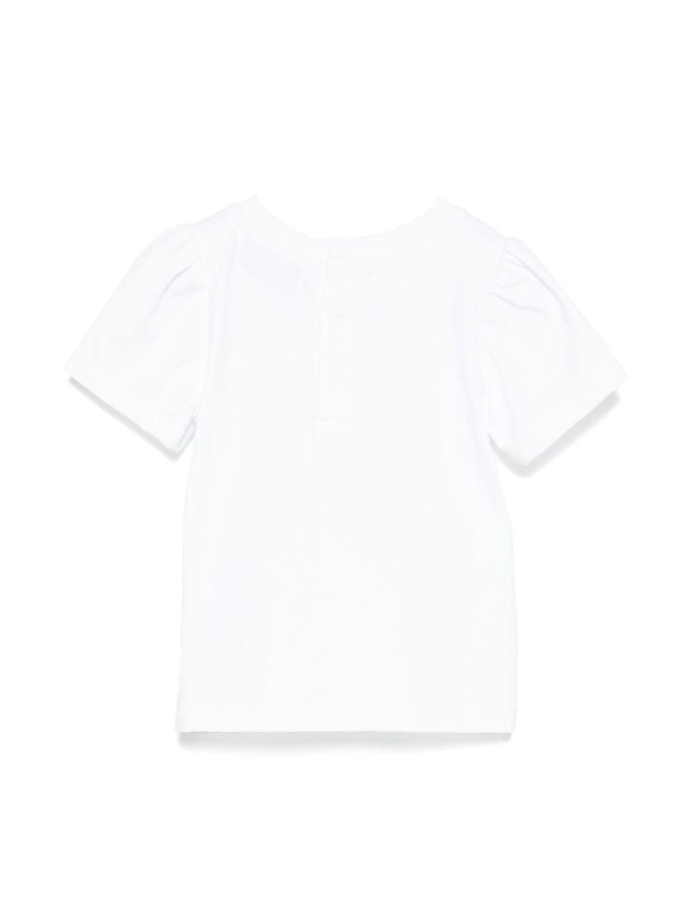 T-shirt con stampa per neonato Moschino Kids bianco con girocollo - Rubino Kids