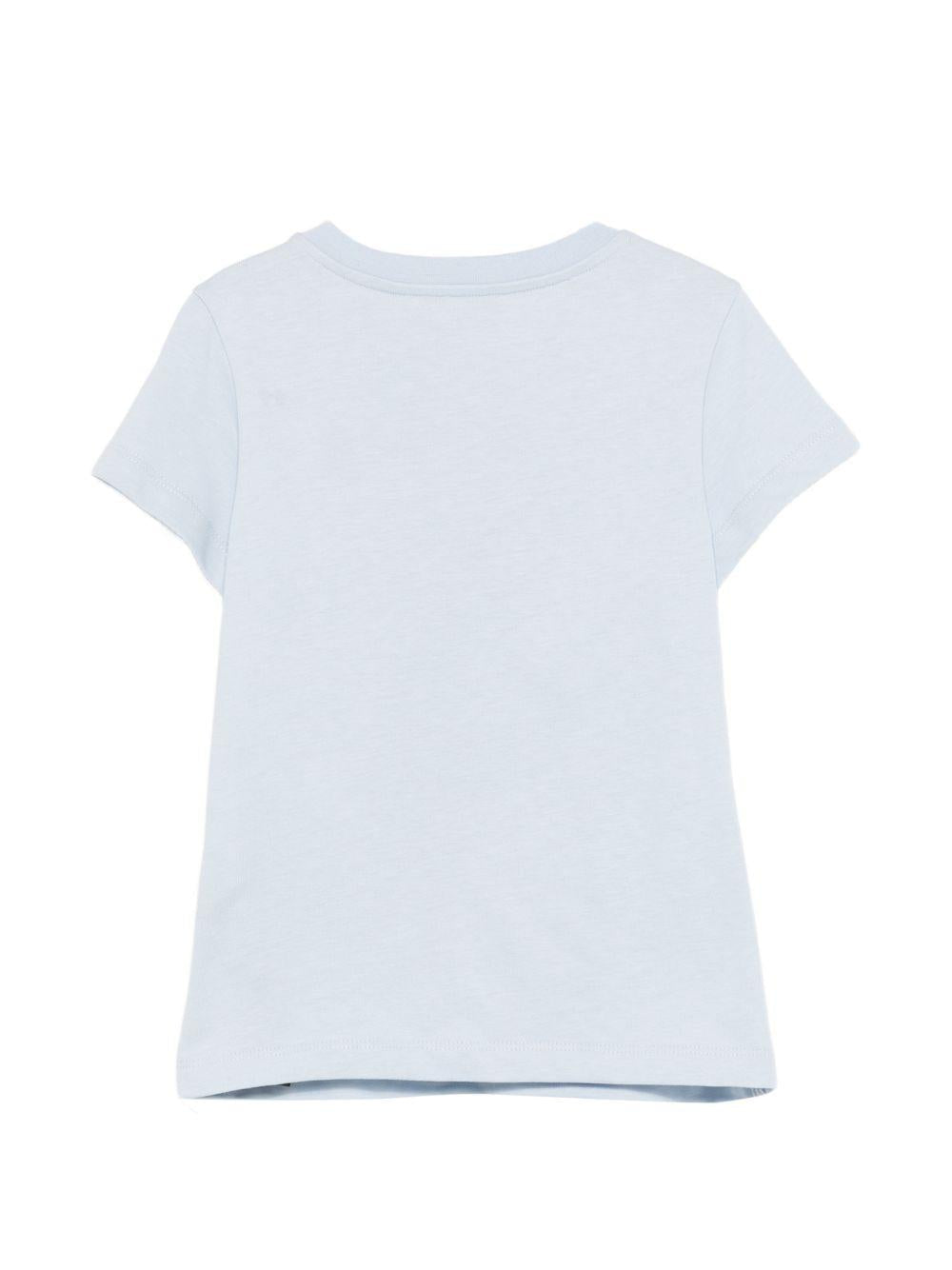 T-shirt da bambina Balmain Kids azzurro azzurra con bottoni - Rubino Kids